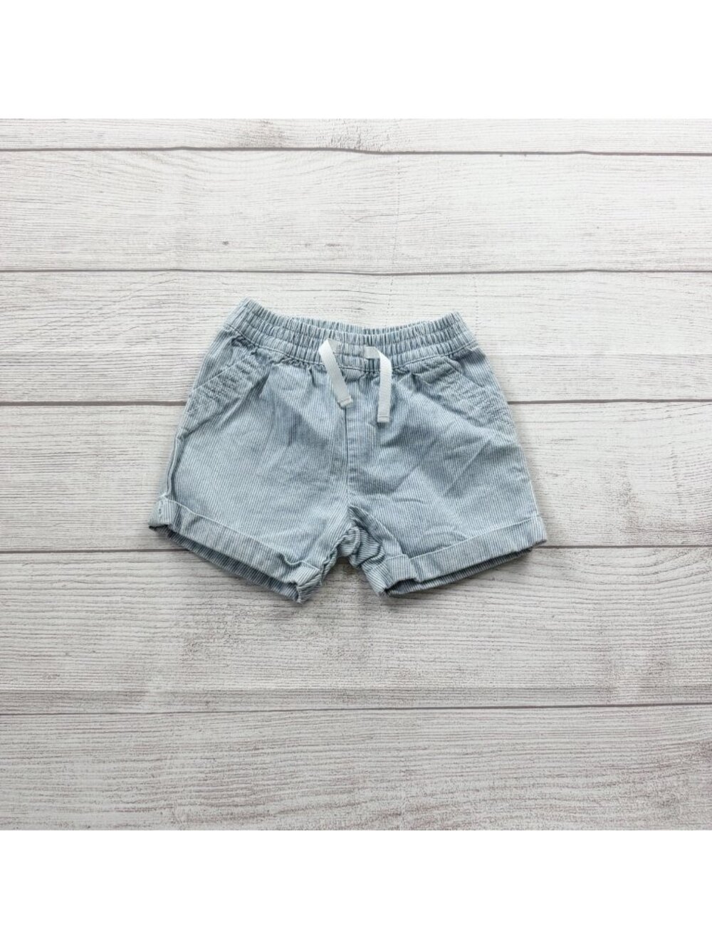 Carter’s Baby Boys Blue Striped Pull On Shorts Elastic Waist 9-12 Months